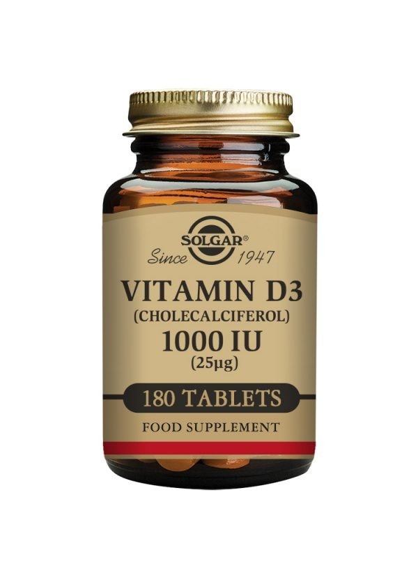 Solgar® Vitamin D3 (Cholecalciferol) 1000 IU (25 µg) Tablets - Pack of 180