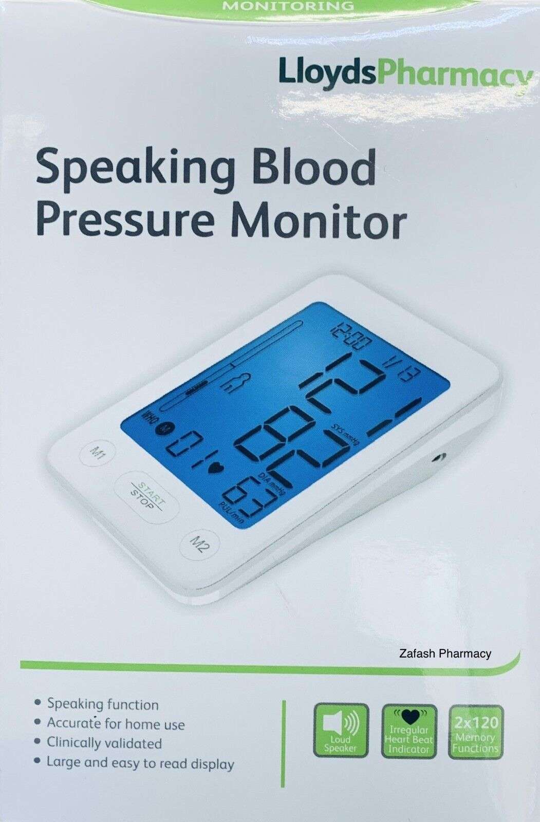 Lloyds Pharmacy Speaking Blood Pressure Monitor Upper Arm BP Heart Rate Machine